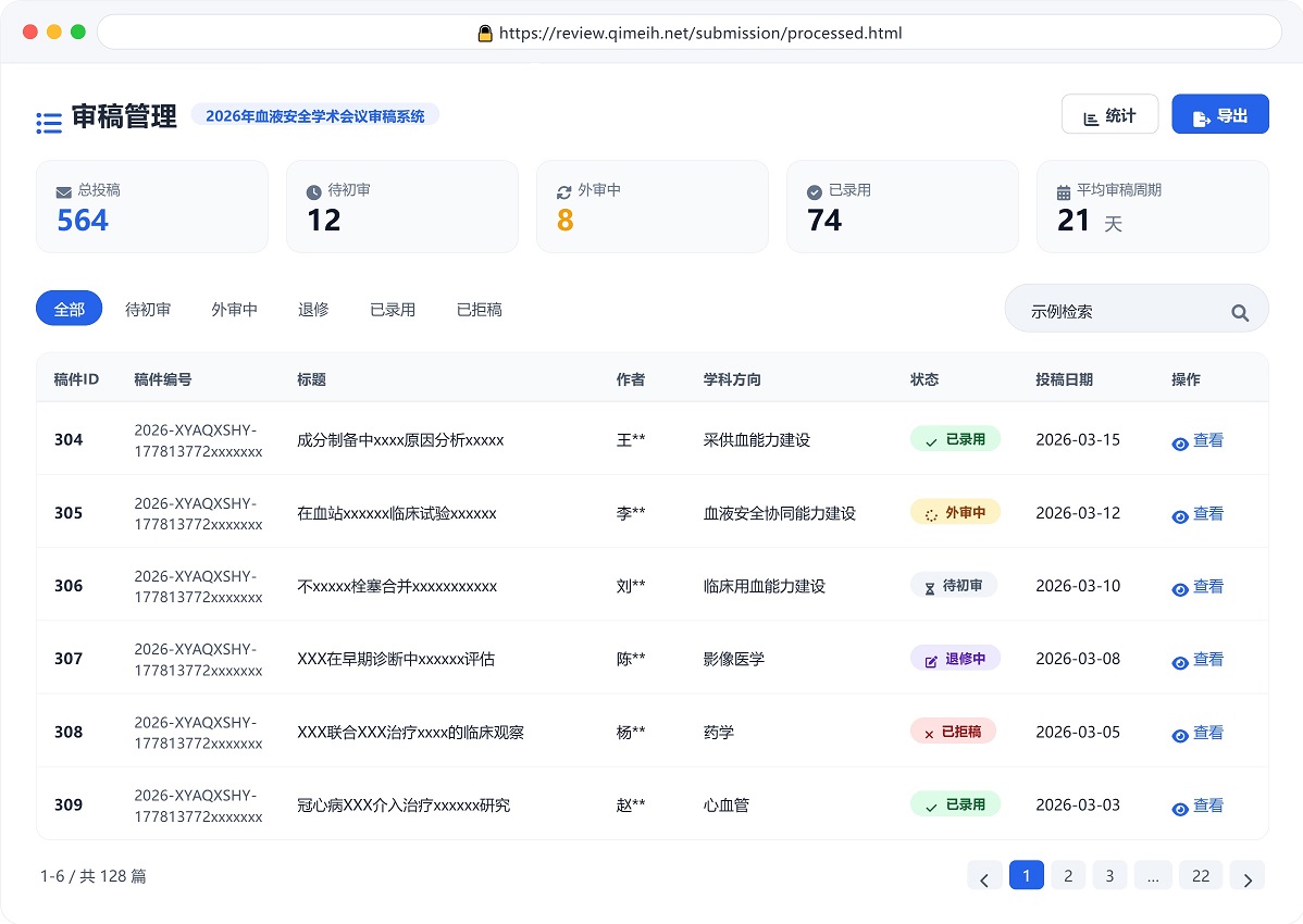 在线投稿审稿系统界面