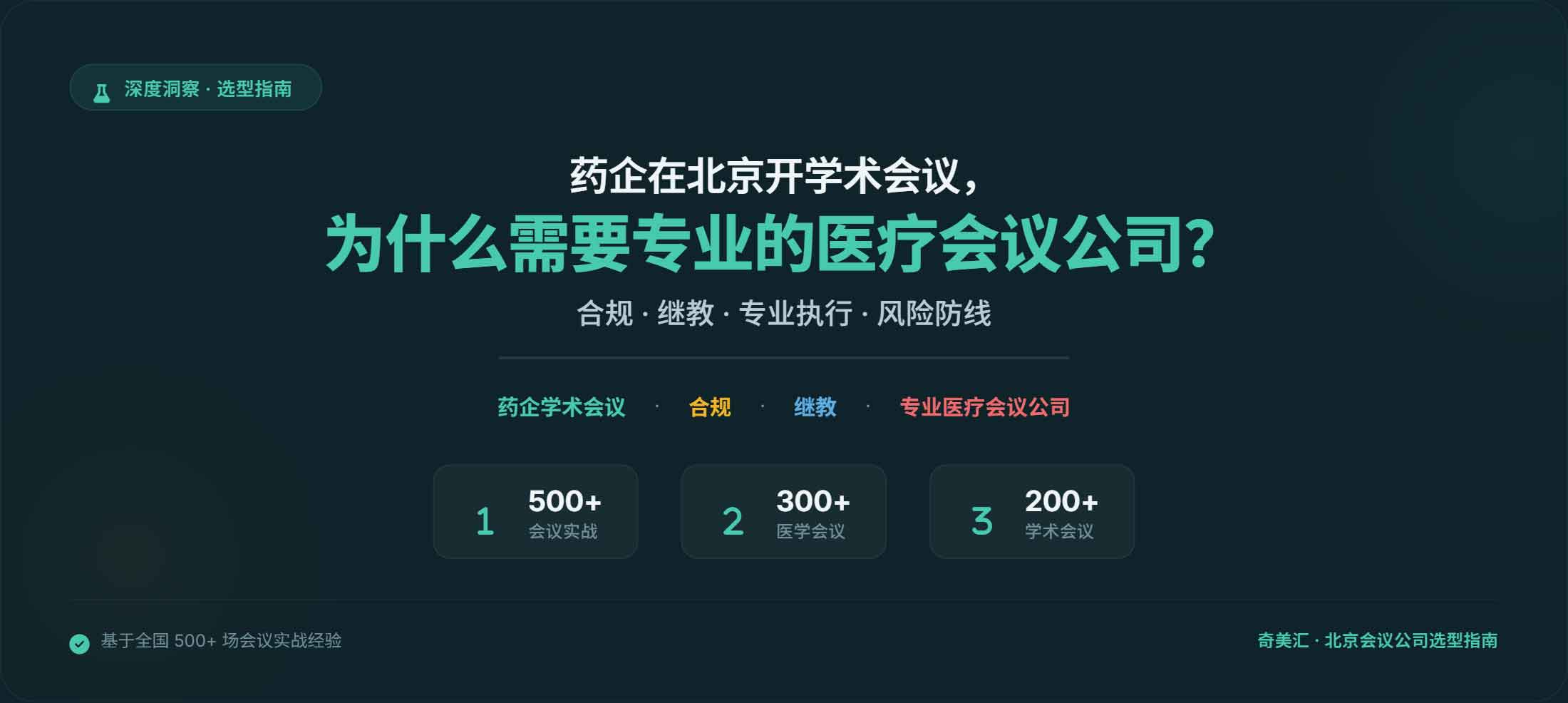 药企在北京开学术会议，为什么需要专业的医疗会议公司？