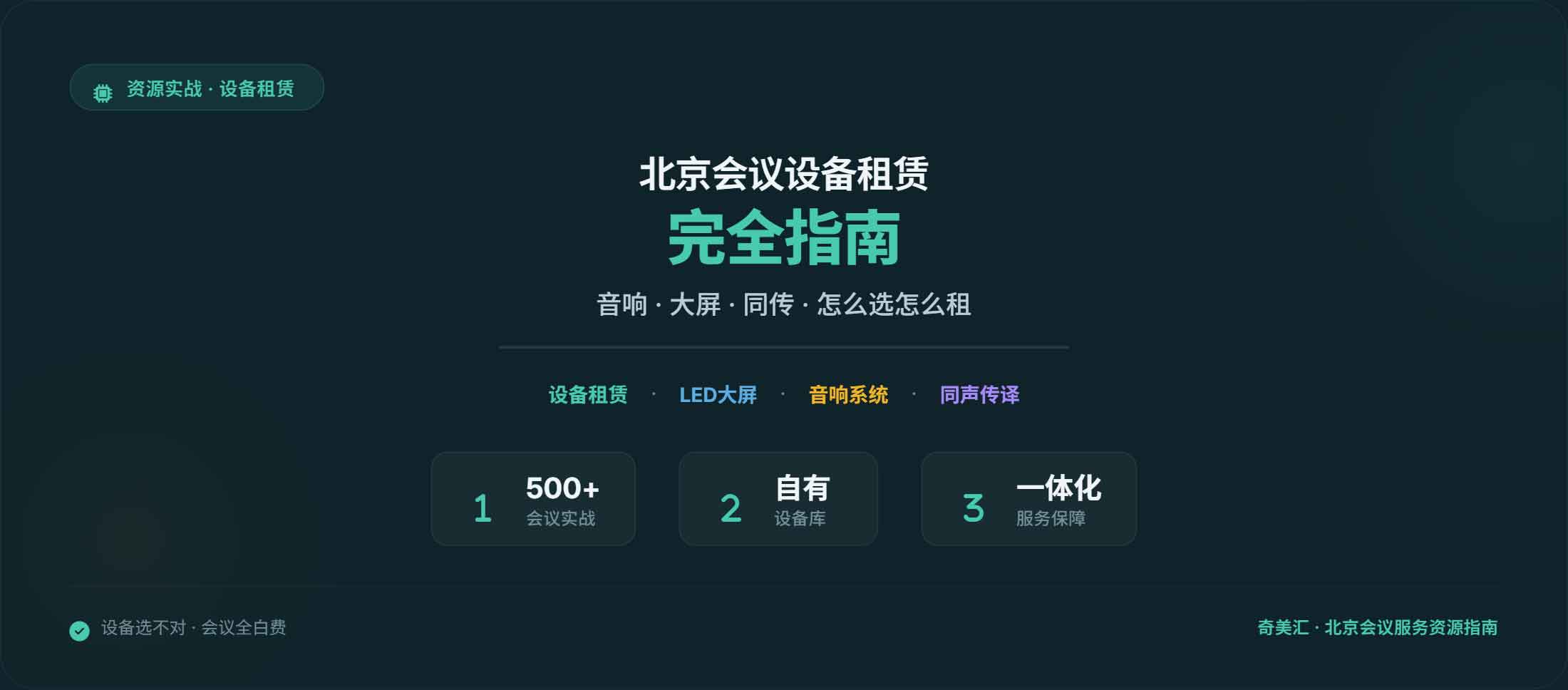 北京会议设备租赁完全指南：音响、大屏、同传怎么选怎么租？