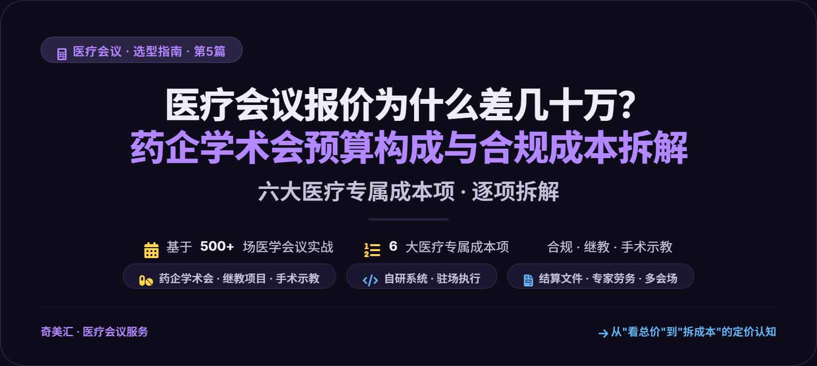 医疗会议报价为什么差几十万？药企学术会预算构成与合规成本拆解